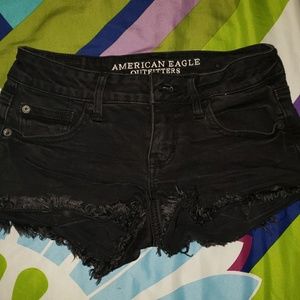 America Eagle black jean shorts